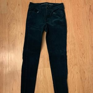 American Eagle Stretch Turquoise Corduroy Pants
